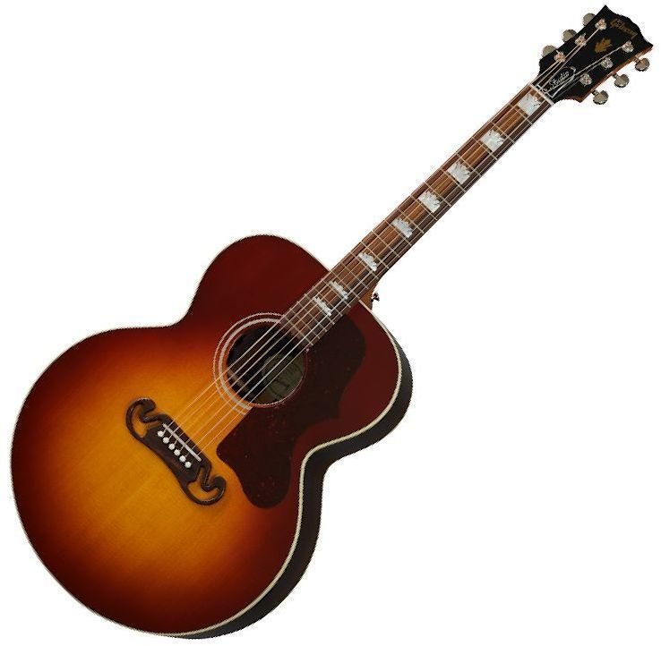 Jumbo elektro-akoestische gitaar Gibson SJ-200 Studio RW Rosewood Burst Jumbo elektro-akoestische gitaar