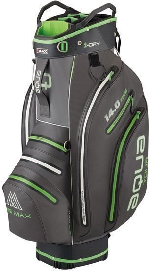Borsa da golf Cart Bag Big Max Aqua Tour 3 Charcoal/Black/Lime Borsa da golf Cart Bag