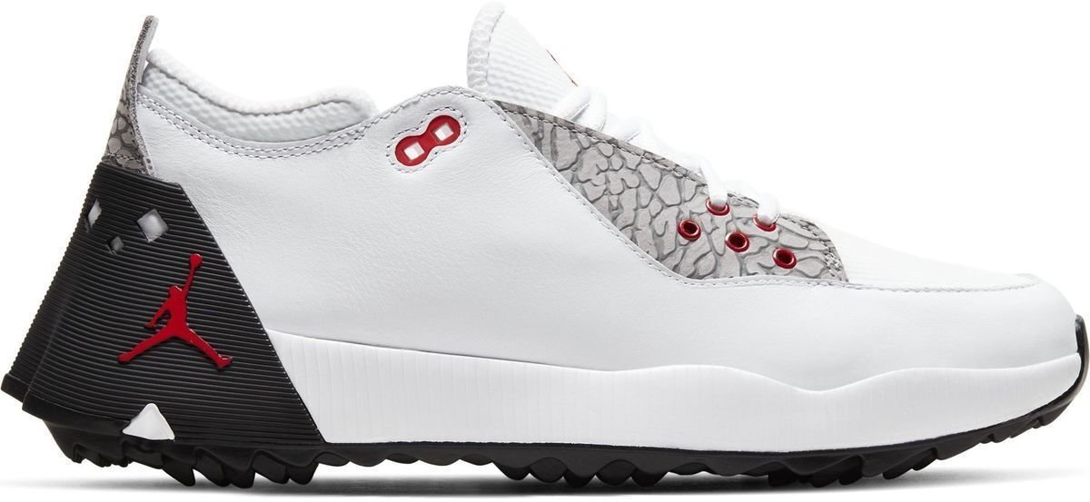 Calçado de golfe para homem Nike Jordan ADG 2 White/University Red/Black 48,5