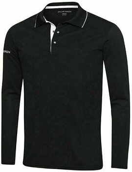 Rövid ujjú póló Galvin Green Marc Ventil8+ Mens Long Sleeve Polo Shirt Black/White M - 1