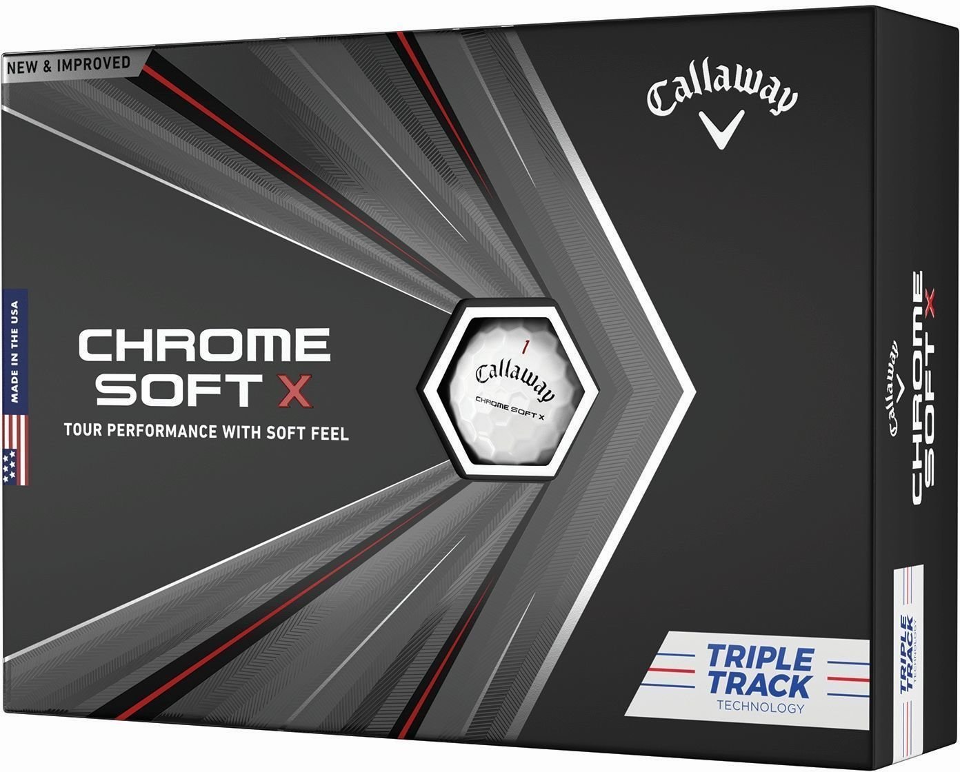 Golfový míček Callaway Chrome Soft X 2020 Triple Track White
