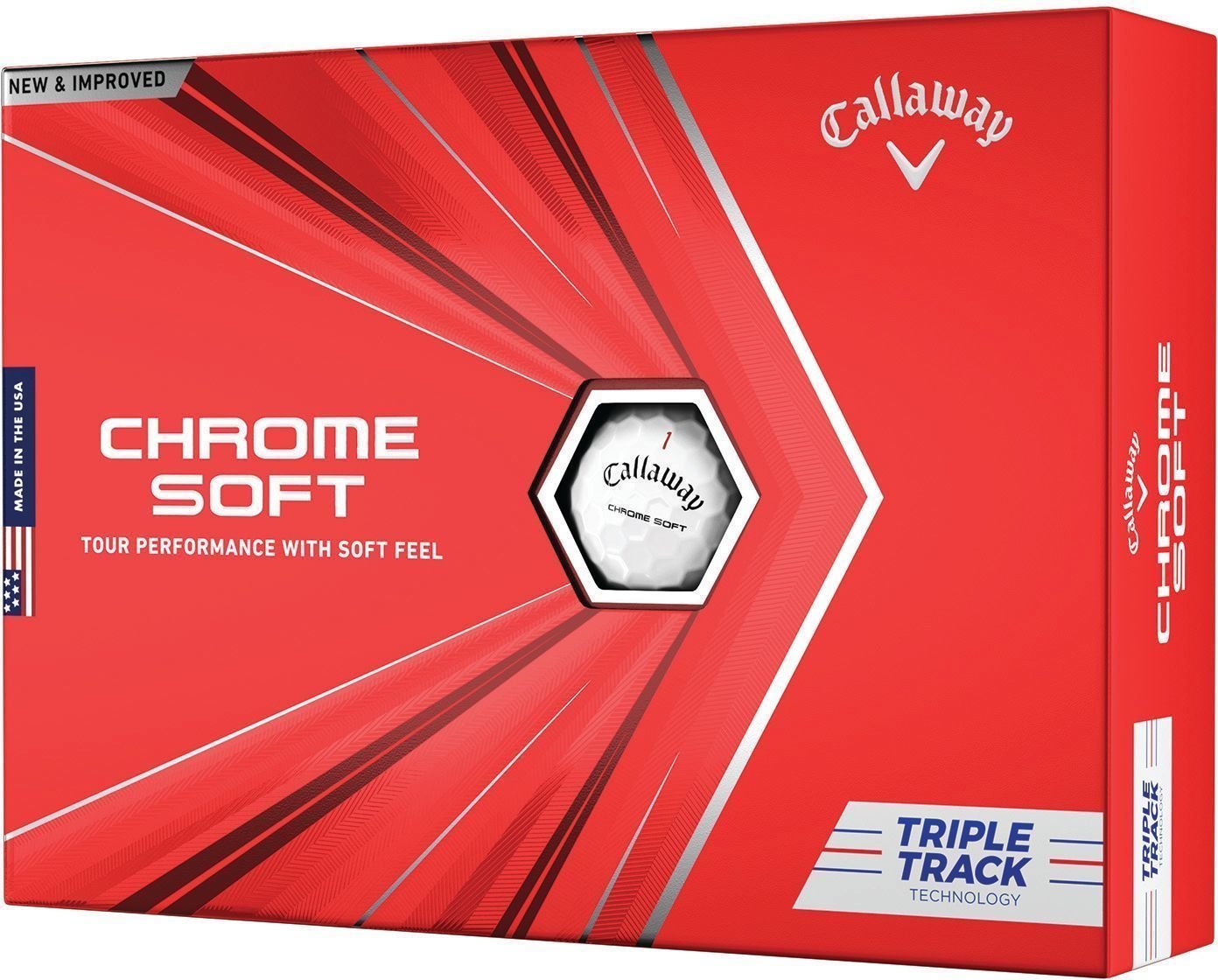 Golfball Callaway Chrome Soft 2020 Triple Track White