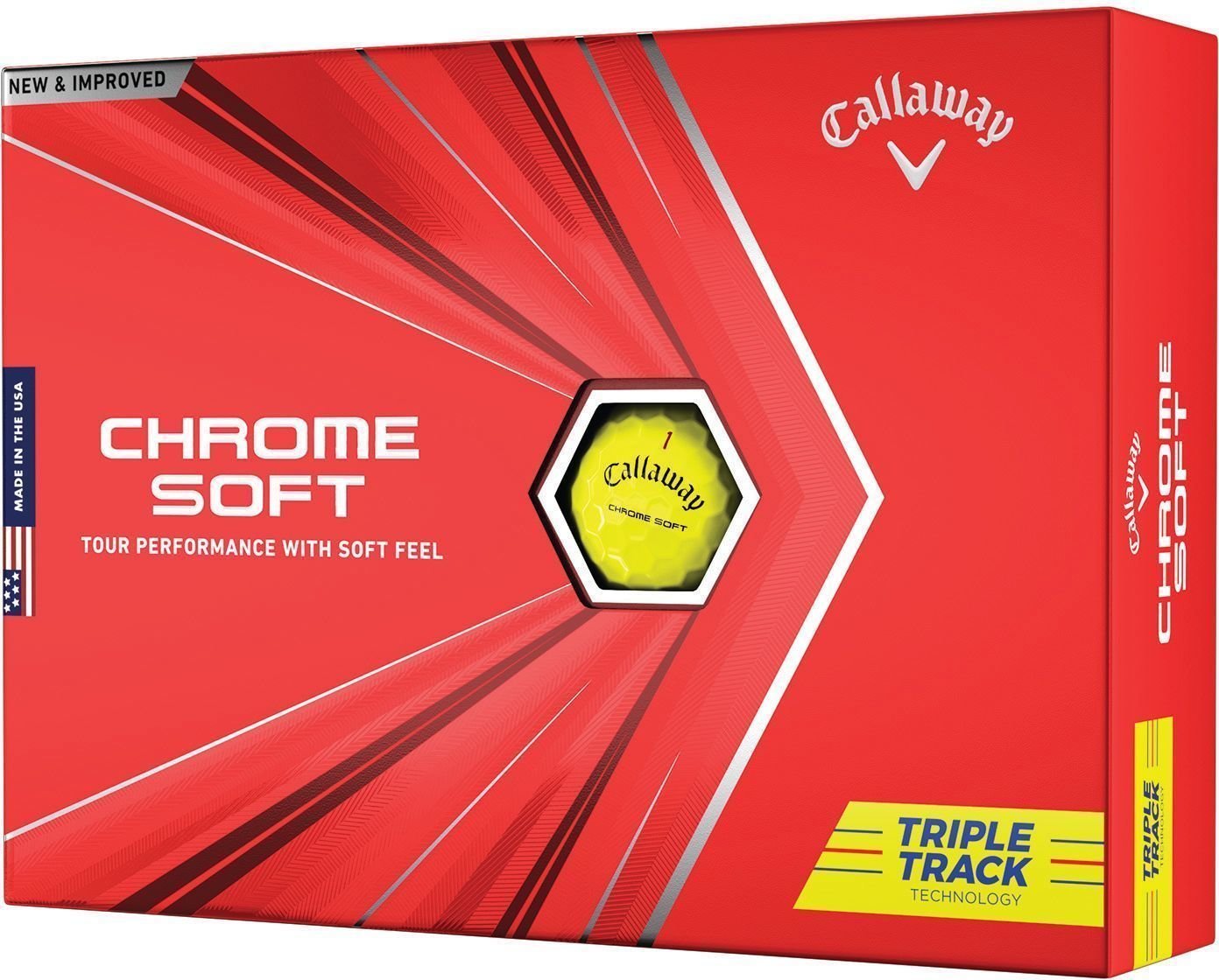 Golfball Callaway Chrome Soft 2020 Triple Track Yellow
