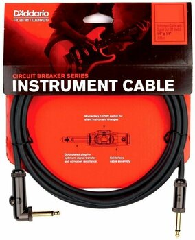 Instrument Cable D'Addario Planet Waves PW-AGRA-20 Black 6 m Straight - Angled - 1