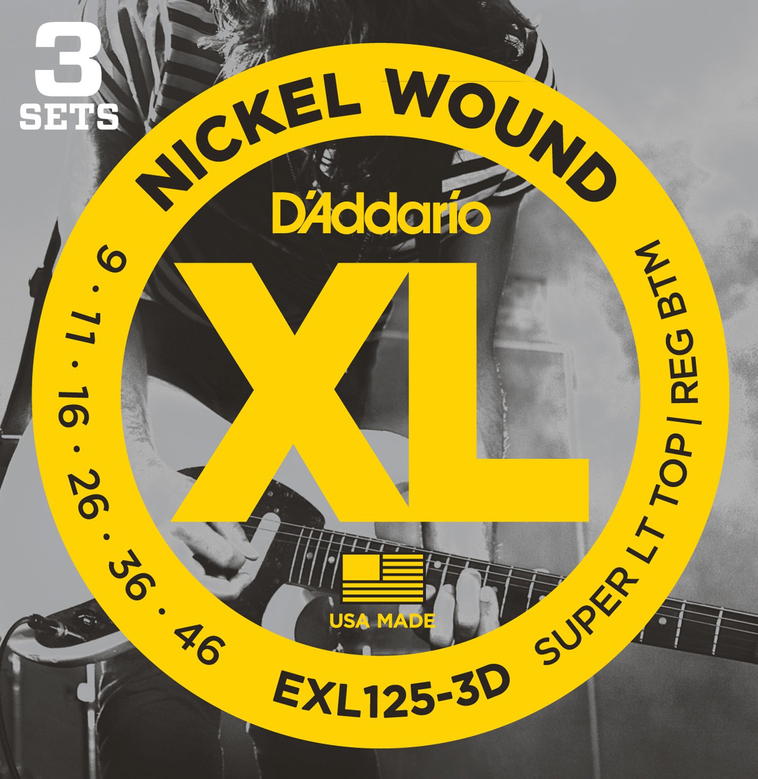 E-guitar strings D'Addario EXL125-3D