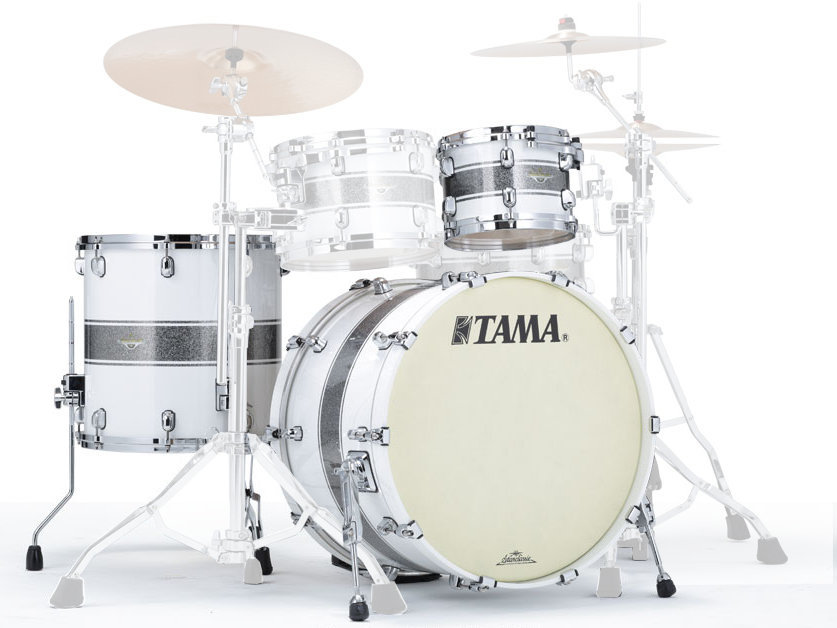 Akoestisch drumstel Tama MA30CMBNS Starclassic Maple Silver Snow Racing Stripe