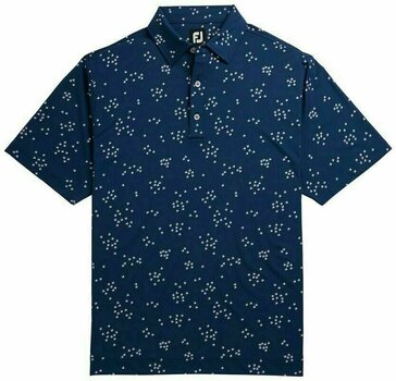 Риза за поло Footjoy Lisle Flock Birds Mens Polo Shirt Deep Blue/White 2XL - 1