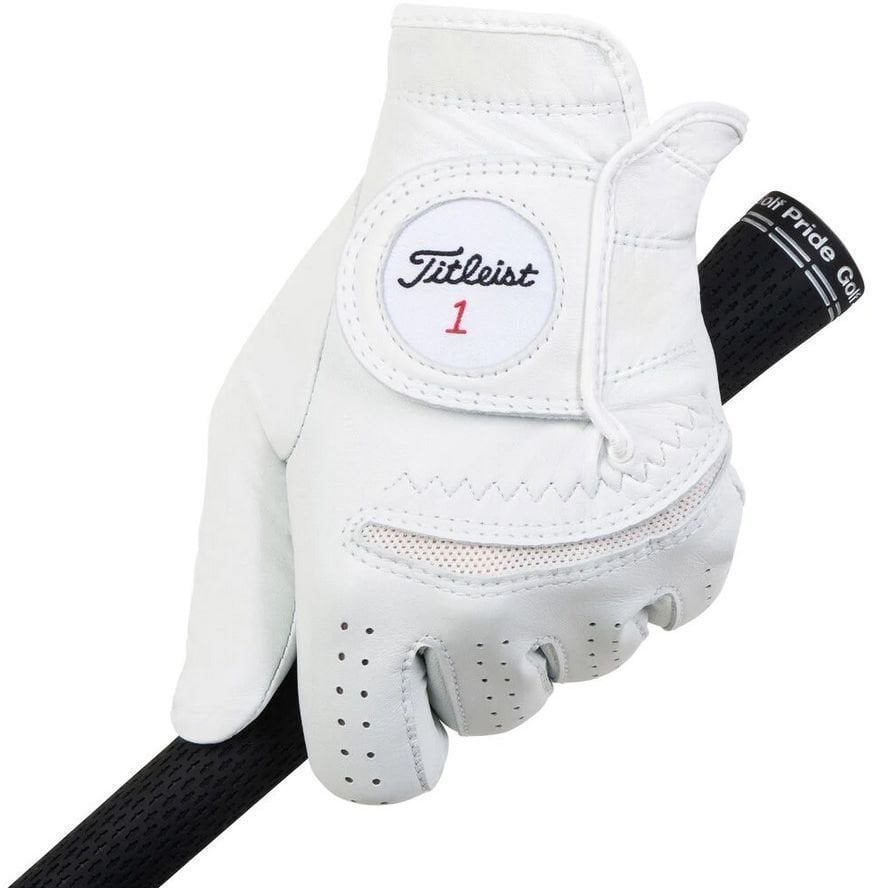 Handschuhe Titleist Permasoft Mens Golf Glove 2020 Left Hand for Right Handed Golfers White ML