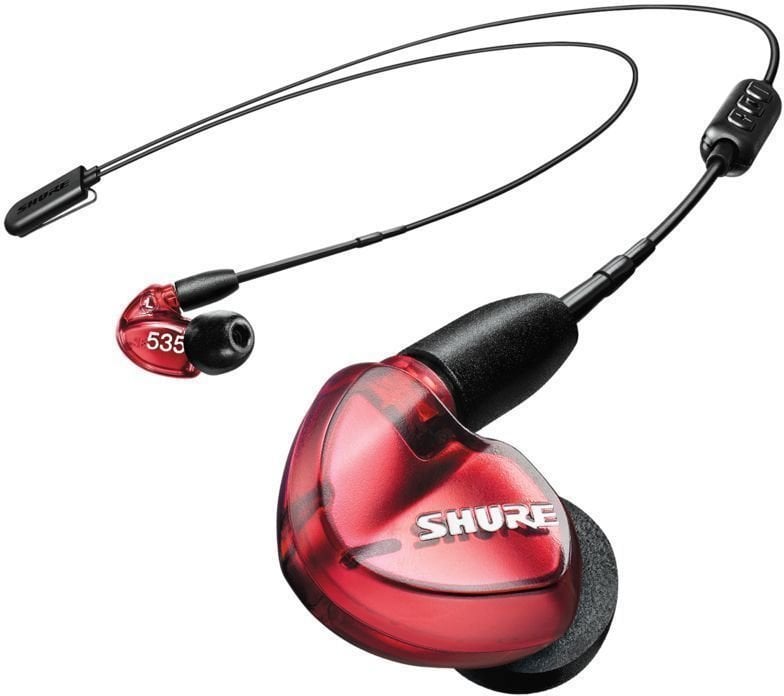 En la oreja los auriculares Shure SE535LTD+BT2-EFS Red