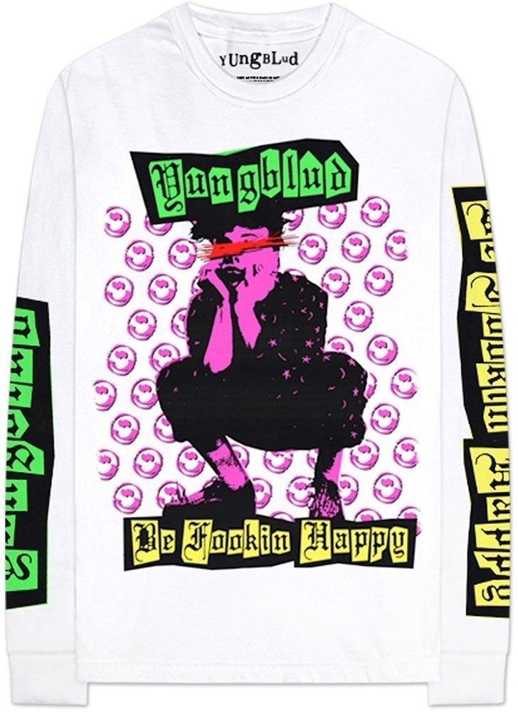 T-Shirt Yungblud Unisex Long Sleeved Tee Punker (Arm & Back Print) White 2XL