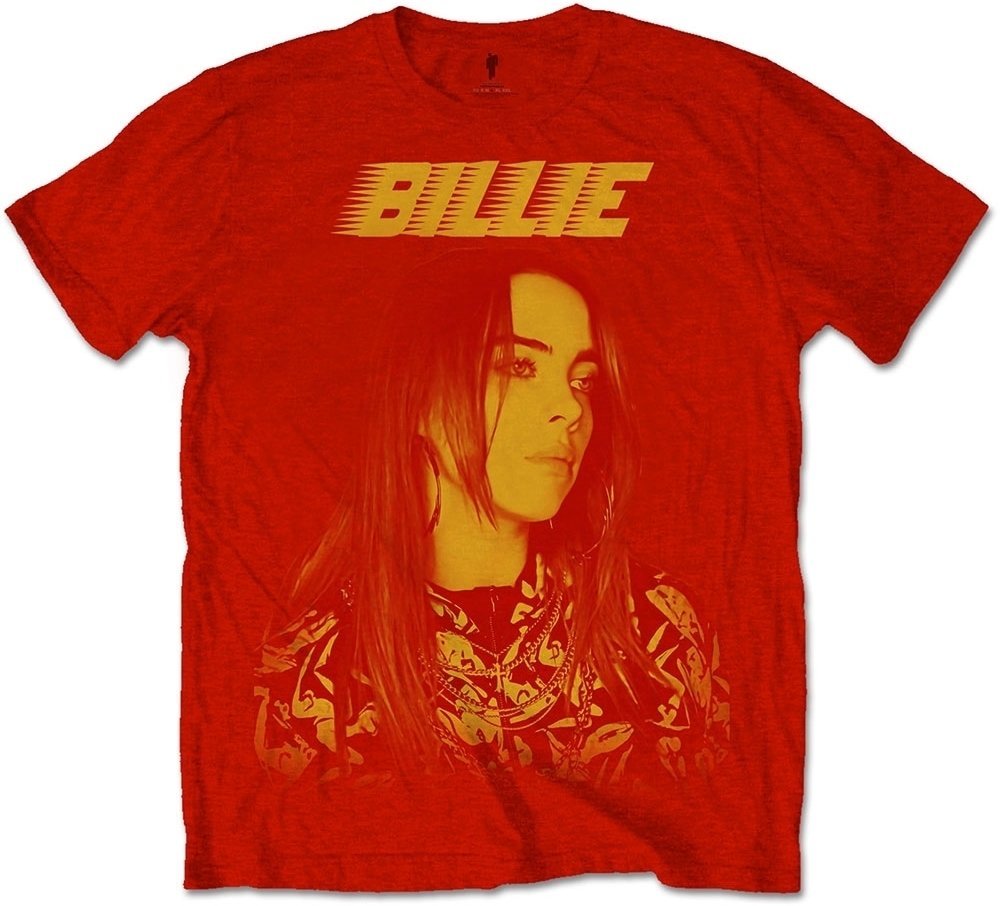 Camiseta de manga corta Billie Eilish Camiseta de manga corta Racer Logo Jumbo Rojo S