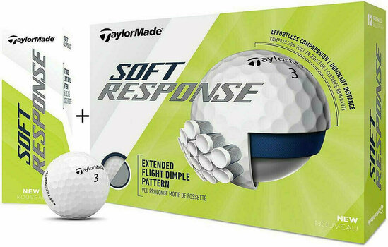 Pelotas de golf TaylorMade Soft Response 15 Golf Balls White - 1