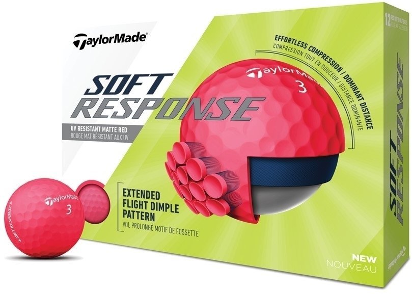 Golfový míček TaylorMade Soft Response Golf Balls Red