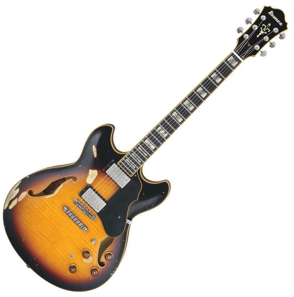 Guitare semi-acoustique Ibanez ASV100FMD Yellow Sunburst Low Gloss