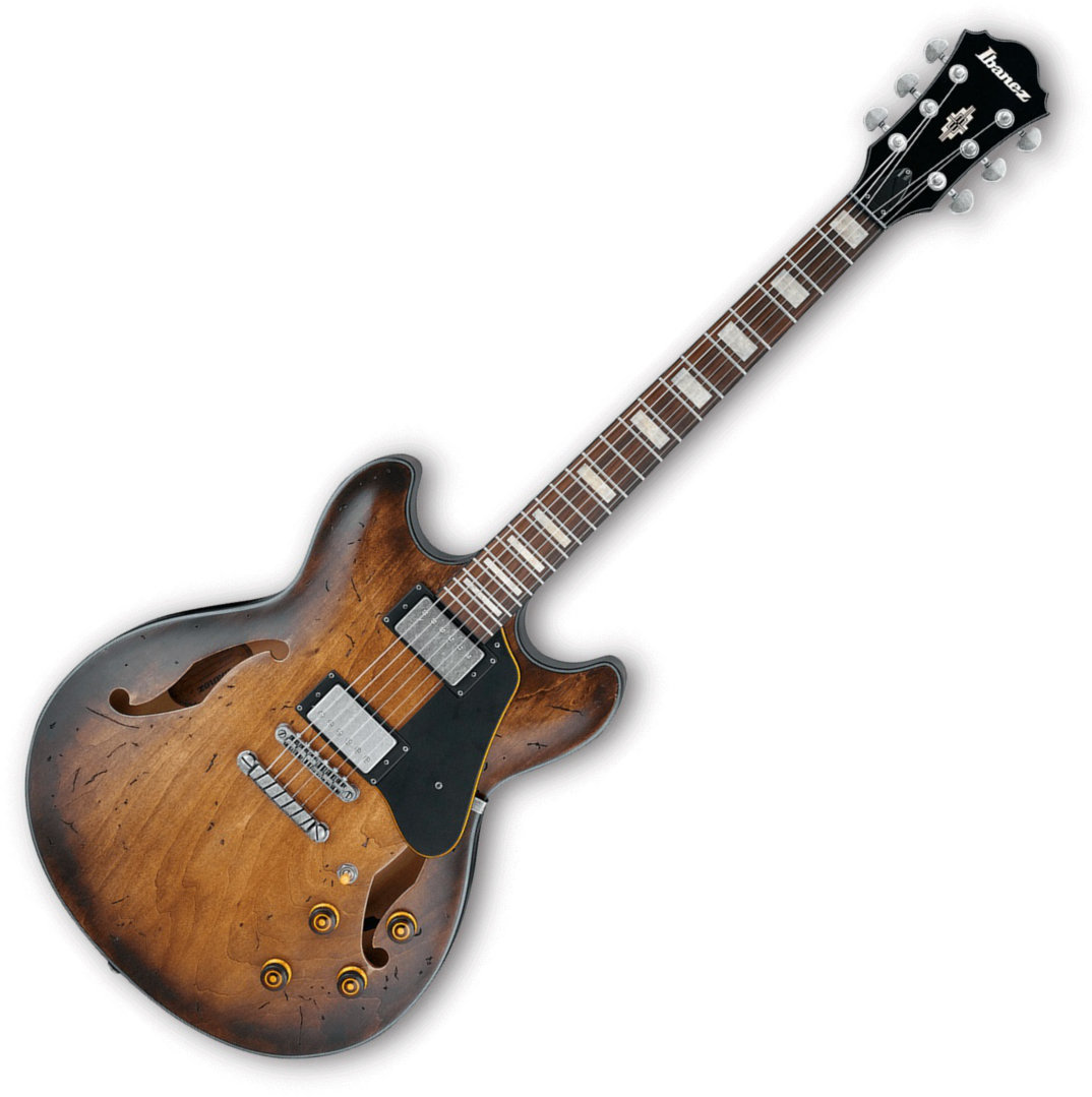 Semiakustická kytara Ibanez ASV10A Tobacco Burst Low Gloss