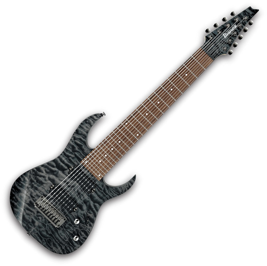Guitarra elétrica de 8 cordas Ibanez RG9QM-BI Preto