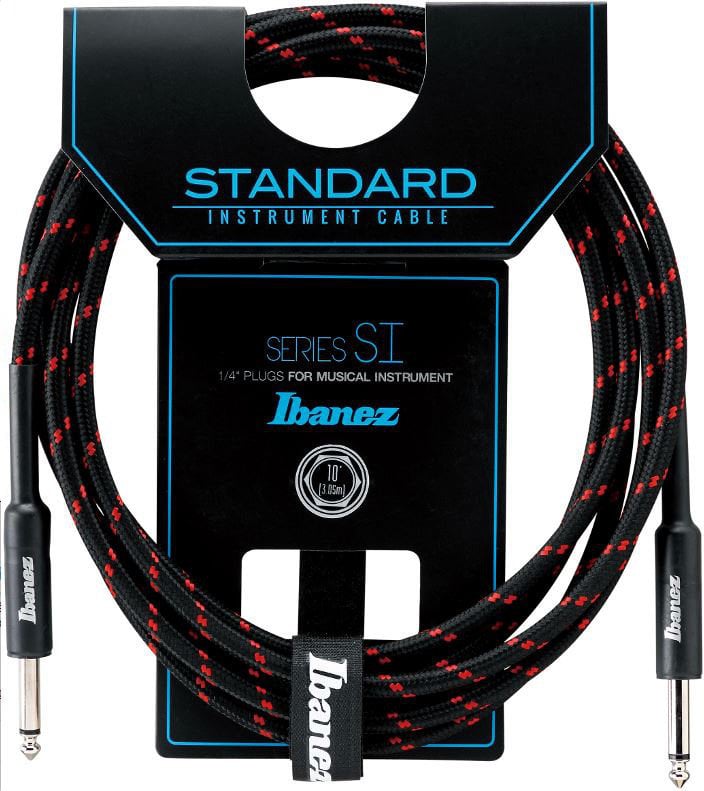 Nástrojový kabel Ibanez SI20-BW Černá-Červená 6 m Rovný - Rovný