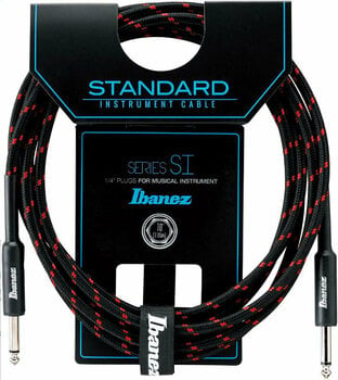 Nástrojový kabel Ibanez SI20-BW Černá-Červená 6 m Rovný - Rovný - 1