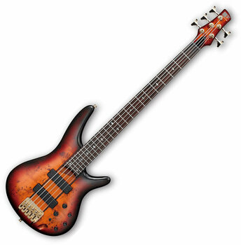 Basse 5 cordes Ibanez SR805 Aged Whiskey Burst Flat - 1