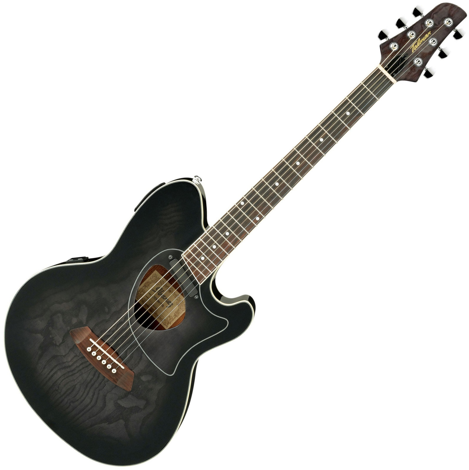 Elektro-akoestische gitaar Ibanez TCM50 Transparent Black Sunburst
