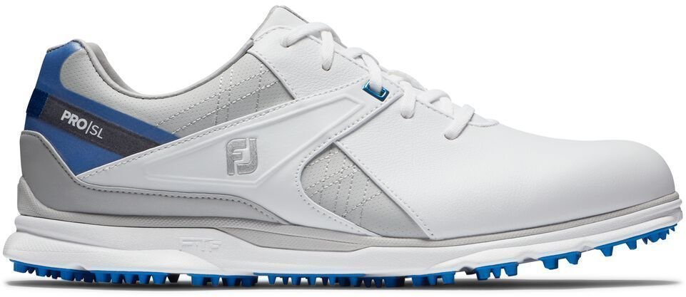 Chaussures de golf pour hommes Footjoy Pro SL White/Grey/Blue 44,5