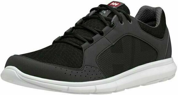 Mens Sailing Shoes Helly Hansen Men's Ahiga V4 Hydropower Sneakers Jet Black/White/Silver Grey/Excalibur 42 - 1
