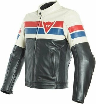 Giacca di pelle Dainese 8-Track Leather Jacket Black/Ice/Red 50 - 1