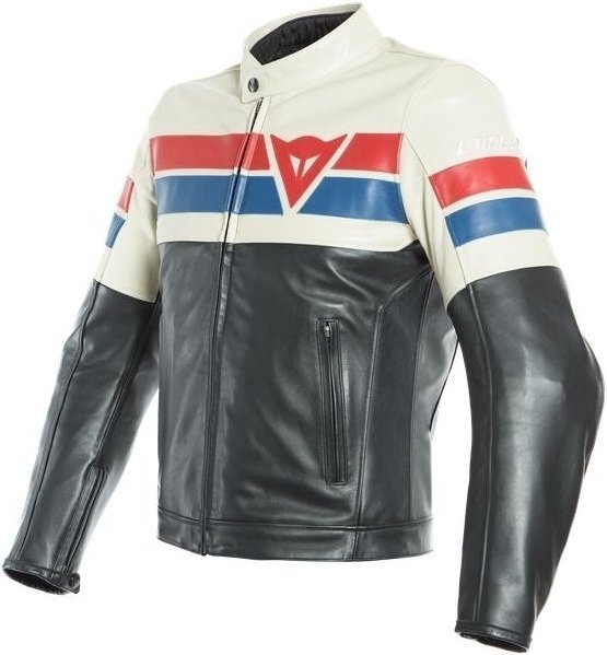 Giacca di pelle Dainese 8-Track Black/Ice/Red 54 Giacca di pelle