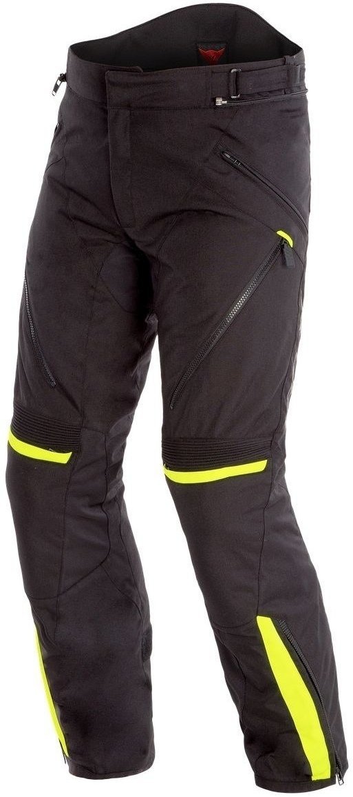 Pantalons en textile Dainese Tempest 2 D-Dry Black/Black/Fluo Yellow 50 Regular Pantalons en textile