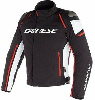 Textiele jas Dainese Racing 3 D-Dry Black/White/Fluo Red 52 Textiele jas - 1
