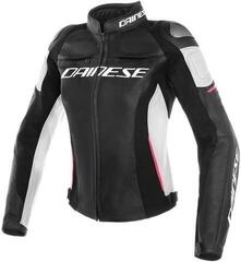 Dainese Racing 3 Lady Leather Jacket Black/White/Fuchsia 42 Dainese Racing 3 Lady Leather Jacket Black/White/Fuchsia 42