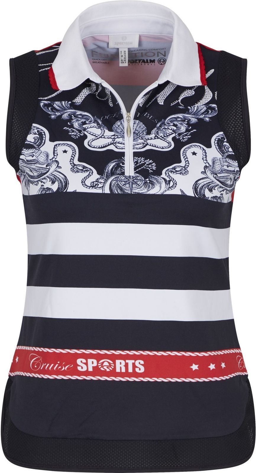 Rövid ujjú póló Sportalm Sunset Sleeveless Womens Polo Shirt Deep Water 34