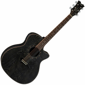 Електро-акустична китара Джъмбо Dean Guitars Exotica Quilt Ash A/E - Tran Black Satin - 1