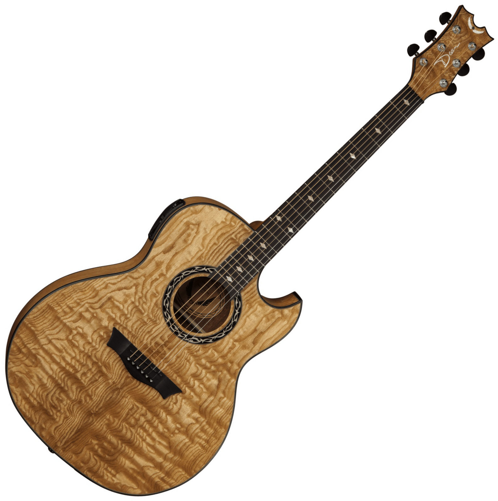 Електро-акустична китара Джъмбо Dean Guitars Exhibition Quilt Ash A/E - Gloss Natural