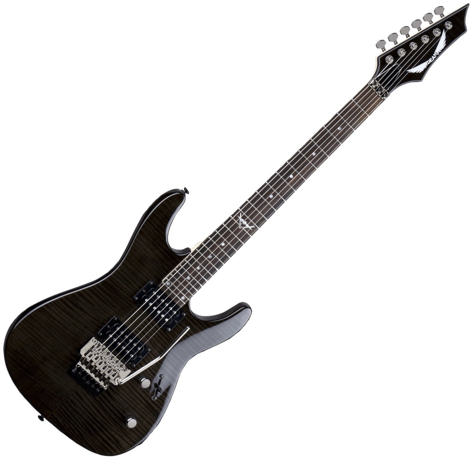 Chitară electrică Dean Guitars Custom 350 Floyd - Trans Black