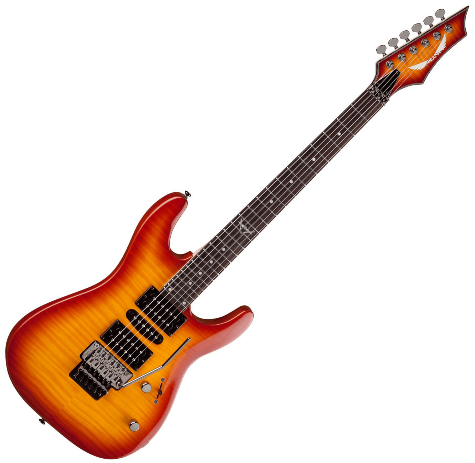 Електрическа китара Dean Guitars Custom 380 Floyd - Trans Amberburst