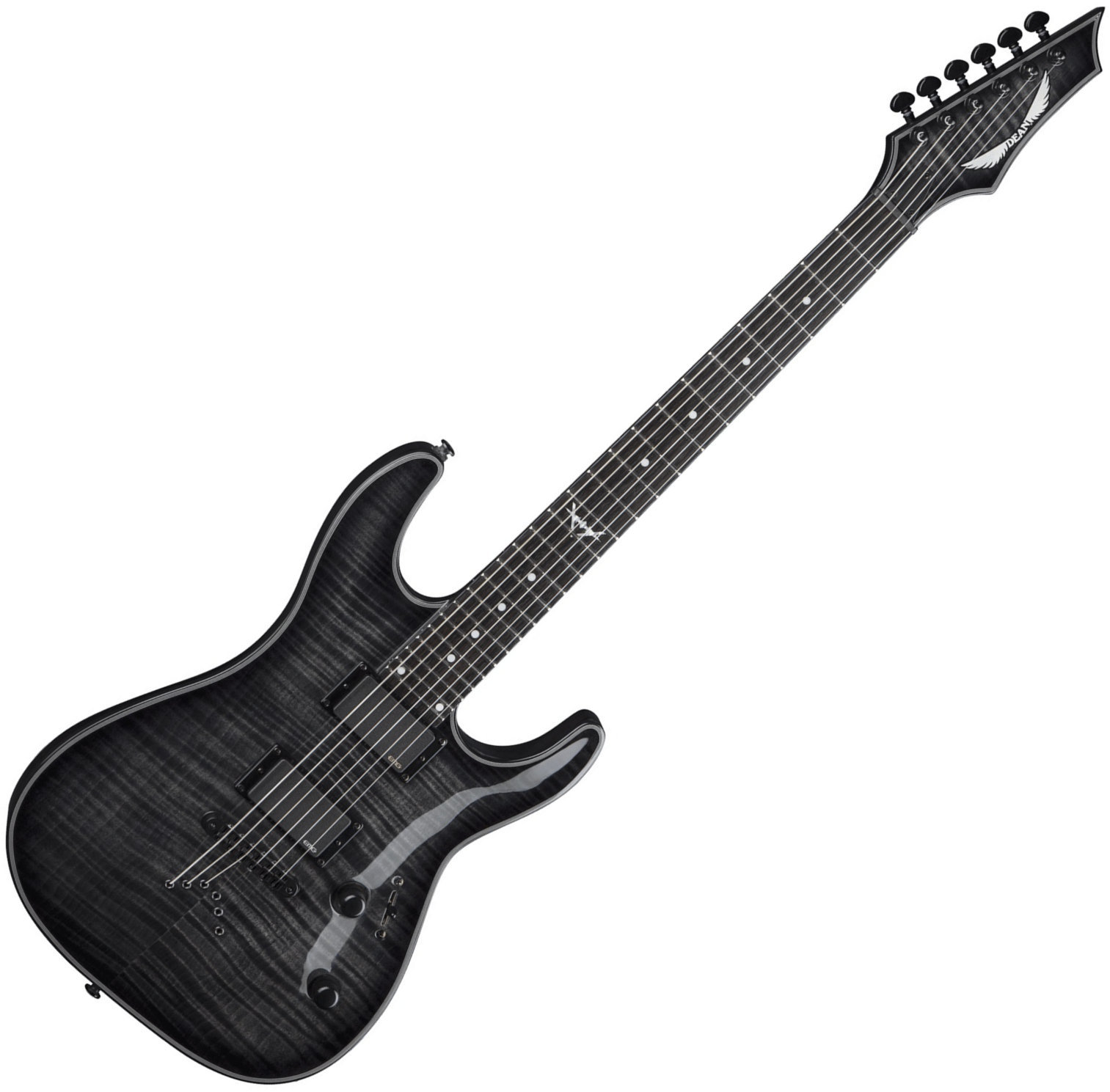 Elektrisk gitarr Dean Guitars Custom 450 Flame Top w/EMG - Trans Black
