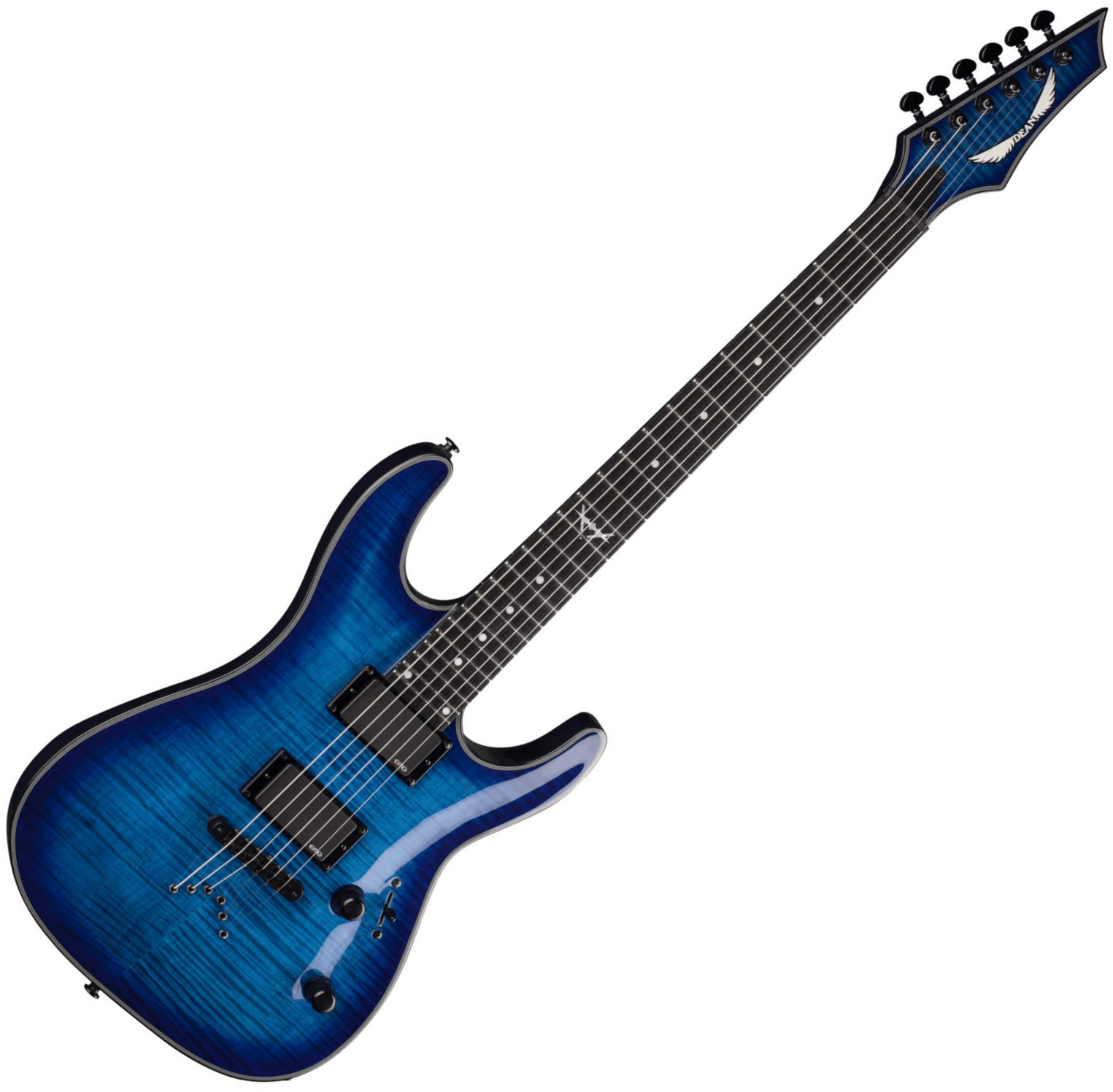 Guitare électrique Dean Guitars Custom 450 Flame Top w/EMG - Trans Blue