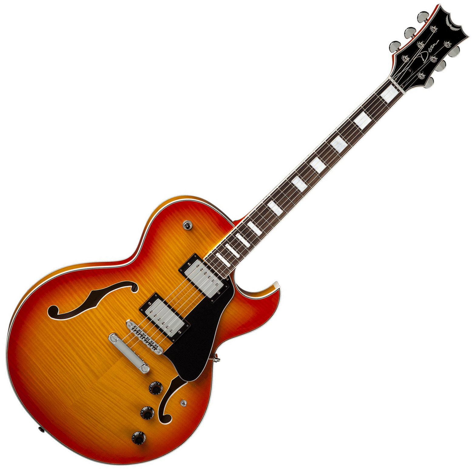 Chitarra Semiacustica Dean Guitars Colt Flame Top w/Piezo - Trans Amberburst