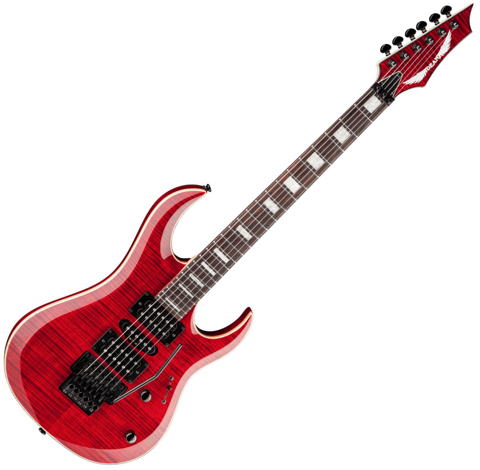 Signature Electric Guitar Dean Guitars Michael Batio MAB3 Flame Top - Trans Red