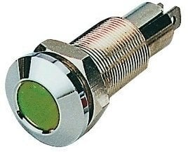 Marine Switch Osculati Instrument panel warning light green - watertight chromed brass