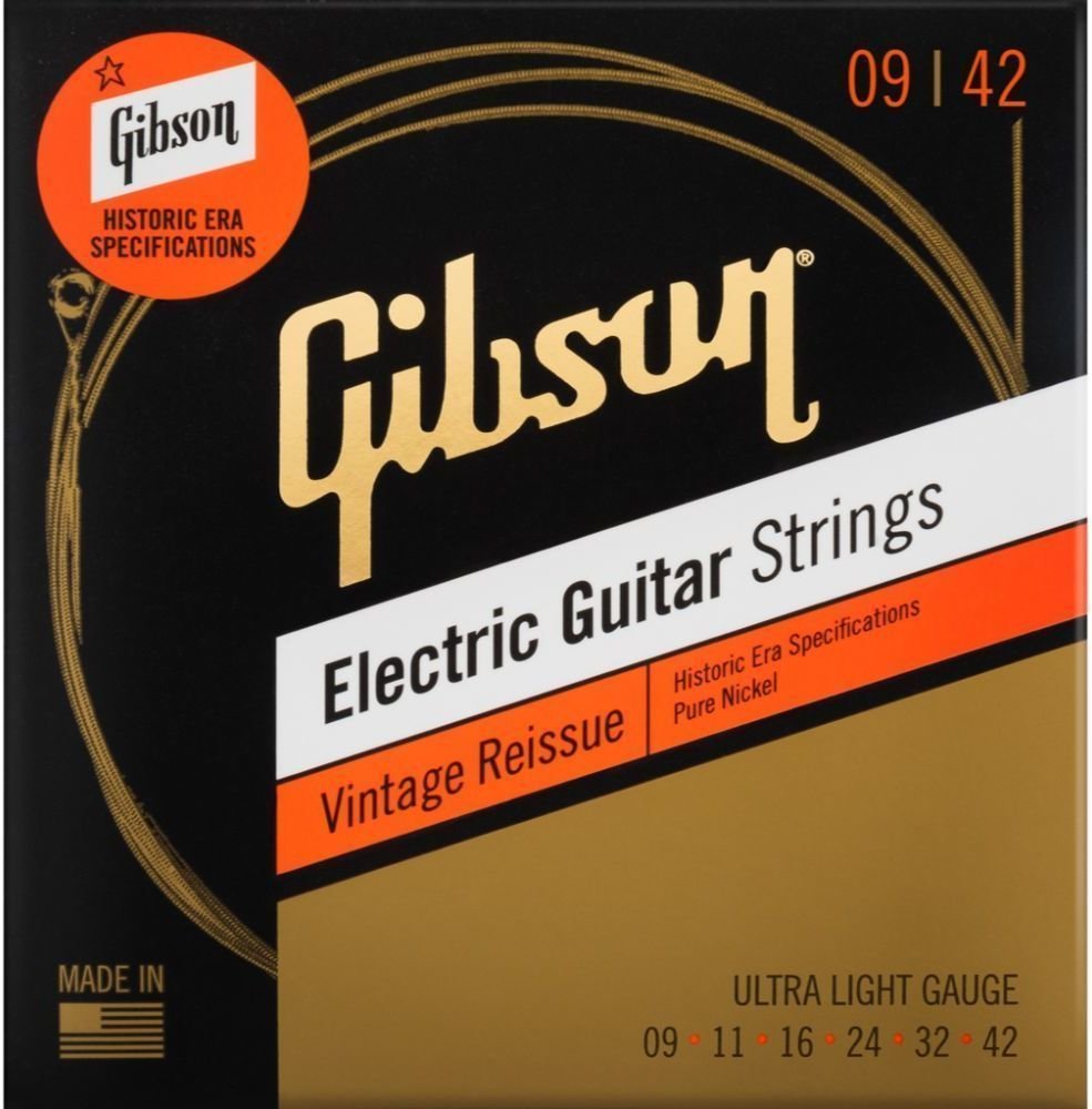Struny pro elektrickou kytaru Gibson VR 9 Vintage Re-Issue Electric 009-042