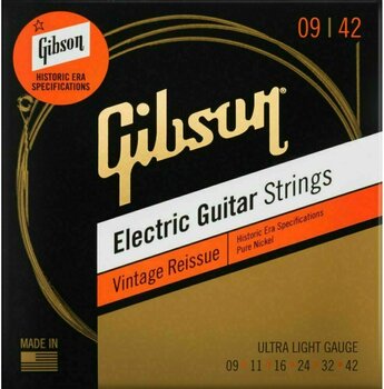 Struny pro elektrickou kytaru Gibson VR 9 Vintage Re-Issue Electric 009-042 - 1