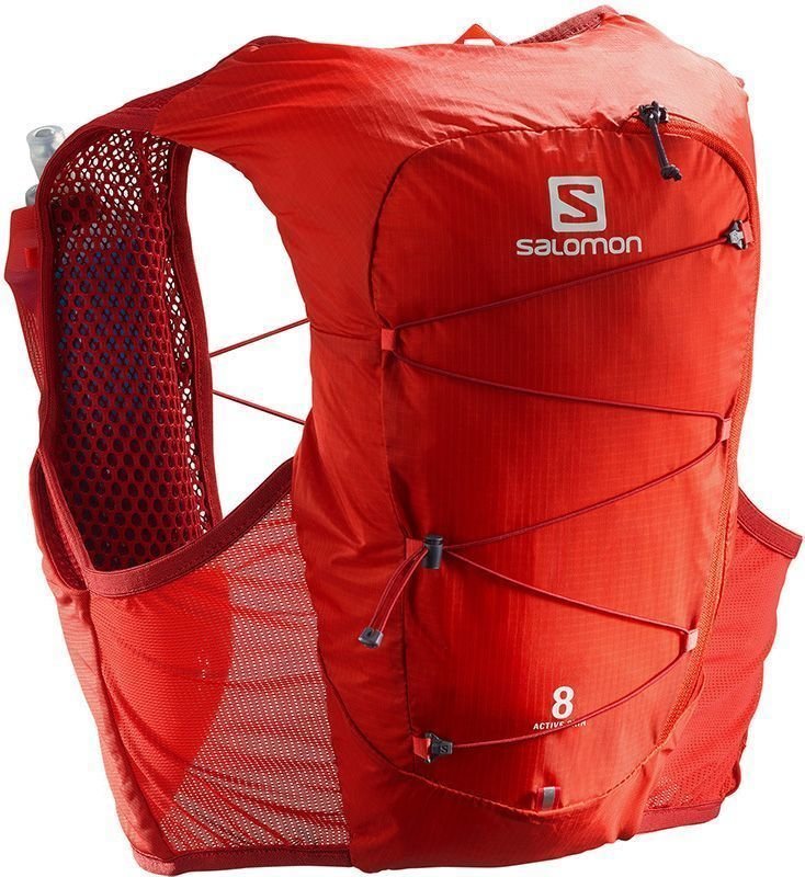 Trčanje ruksak Salomon Active Skin 8 Set Valiant Poppy/Red Dahlia XL Trčanje ruksak