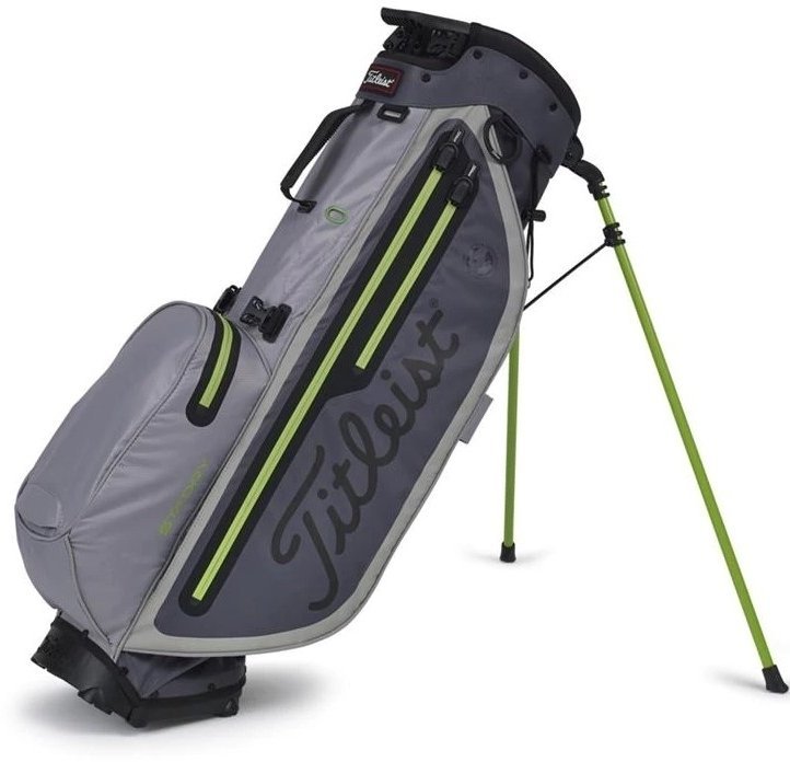Golf Bag Titleist Players 4 Plus StaDry Stand Bag Charcoal/Grey/Apple