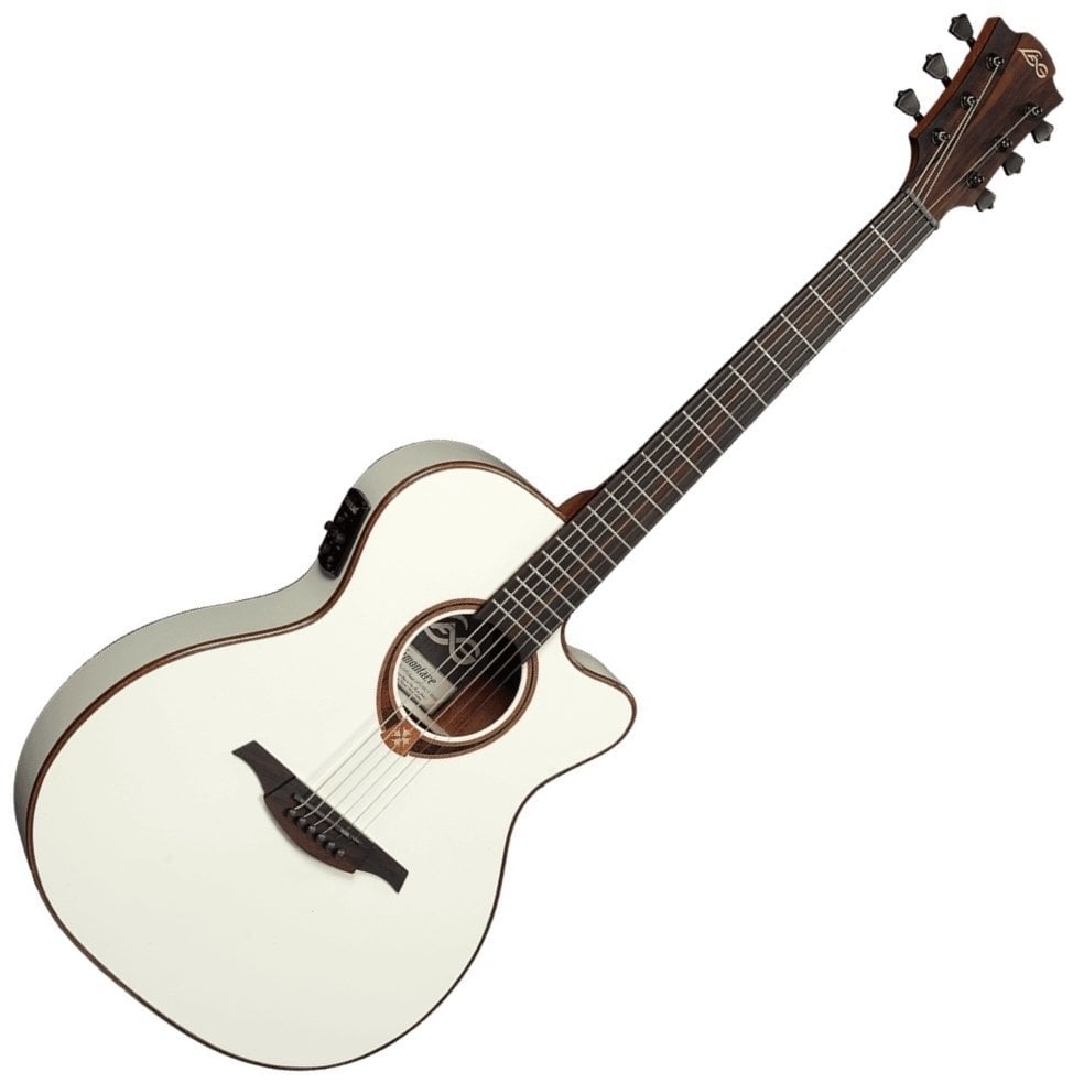 Guitare Jumbo acoustique-électrique LAG Tramontane 118 T118ASCE-IVO Ivory