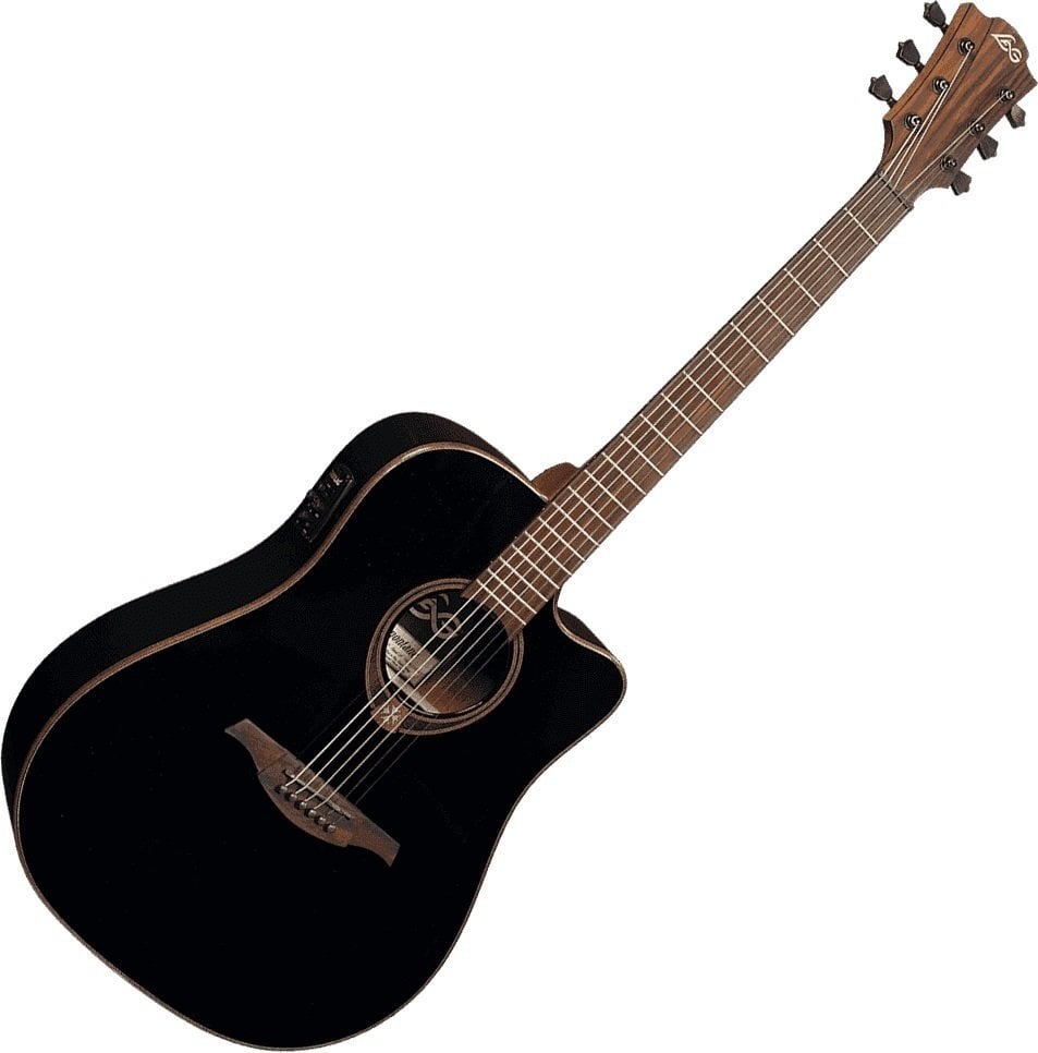 Dreadnought elektro-akoestische gitaar LAG Tramontane 118 T118DCE Zwart