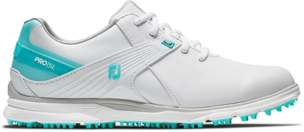 Chaussures de golf pour femmes Footjoy Pro SL White/Aqua 36,5