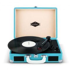 Auna Peggy Sue Retro Suitcase Turntable LP USB Blue