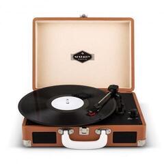 Auna Peggy Sue Retro Suitcase Turntable LP USB Brown